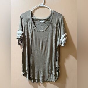 Green and White Ribbed Short Sleeve Jersey